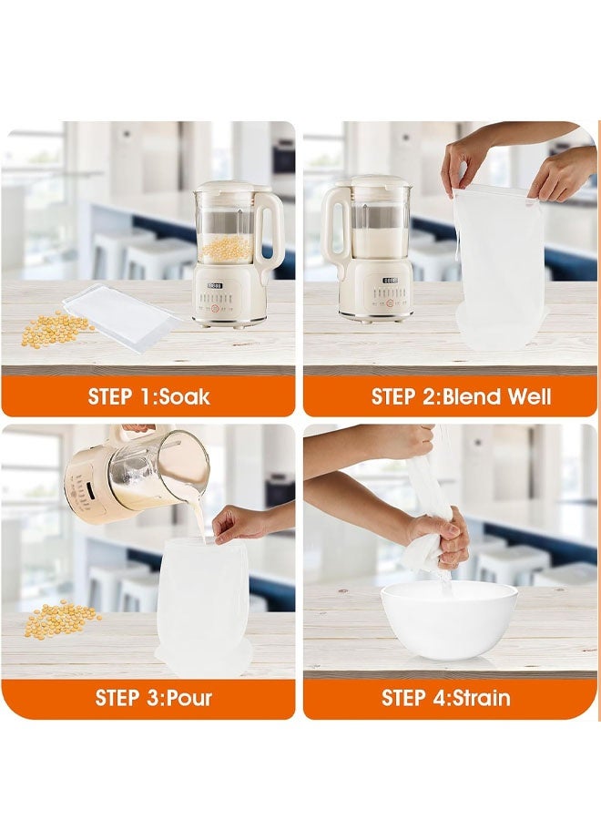 2Pack Nylon Nut Milk Bag Fine Mesh Cheese Cloth Multiple Usage Reusable Food Strainer Professional Cold Brew Filter for Straining Juice Coffee Yogurt Tea - Image 3